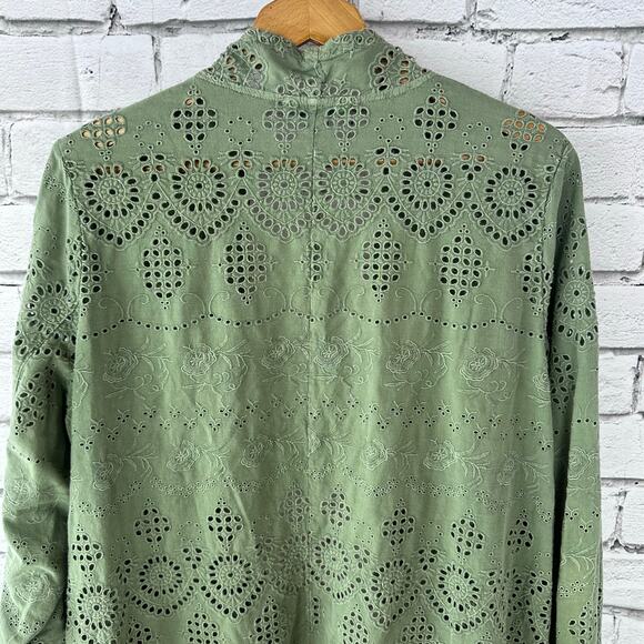 Preowned Sundance Moonlight Eyelet Jacket Boho Cardigan Open Front Sz XL Cotton - Picture 4 of 12